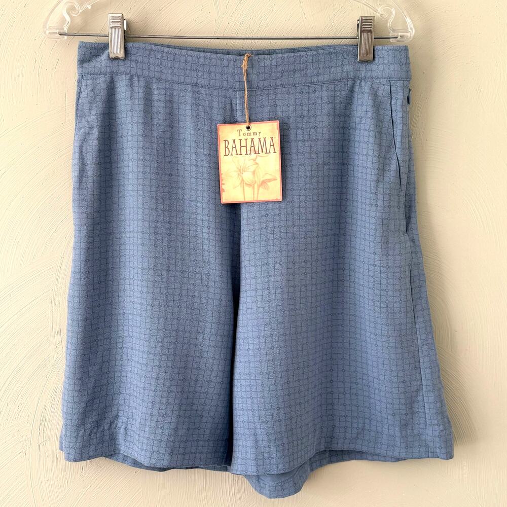 NWT Vintage 100% Silk Tommy Bahama Bermuda Shorts, size 10, High Waist